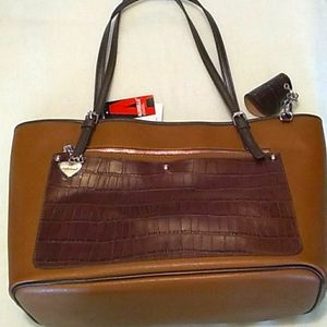 NWT Aurielle Leather by Carryland Croc Tote